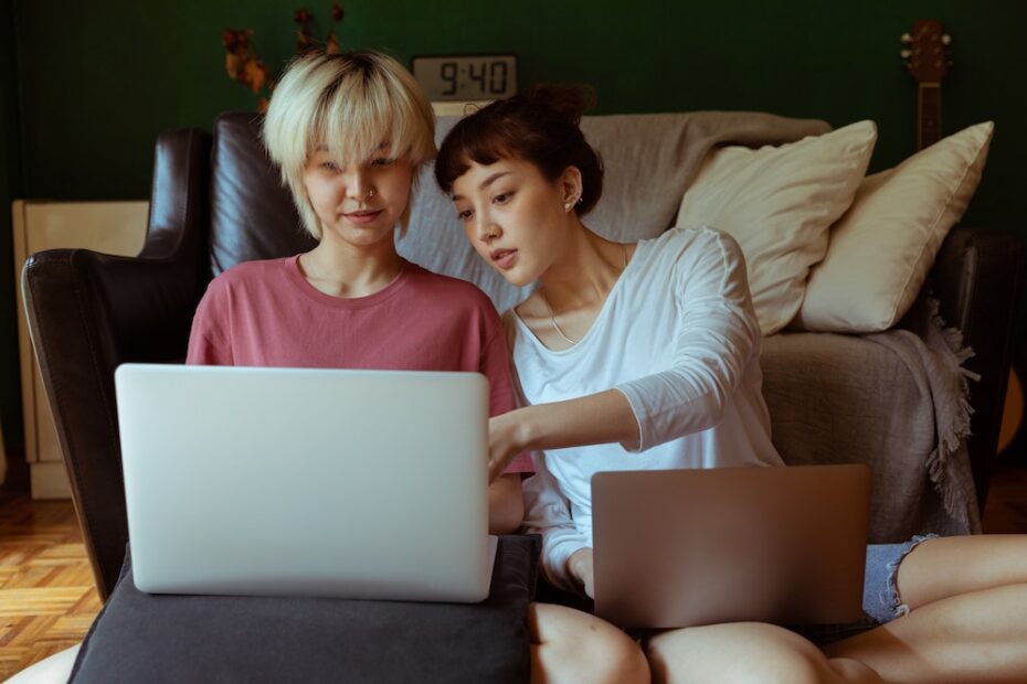 Women looking at laptop screen